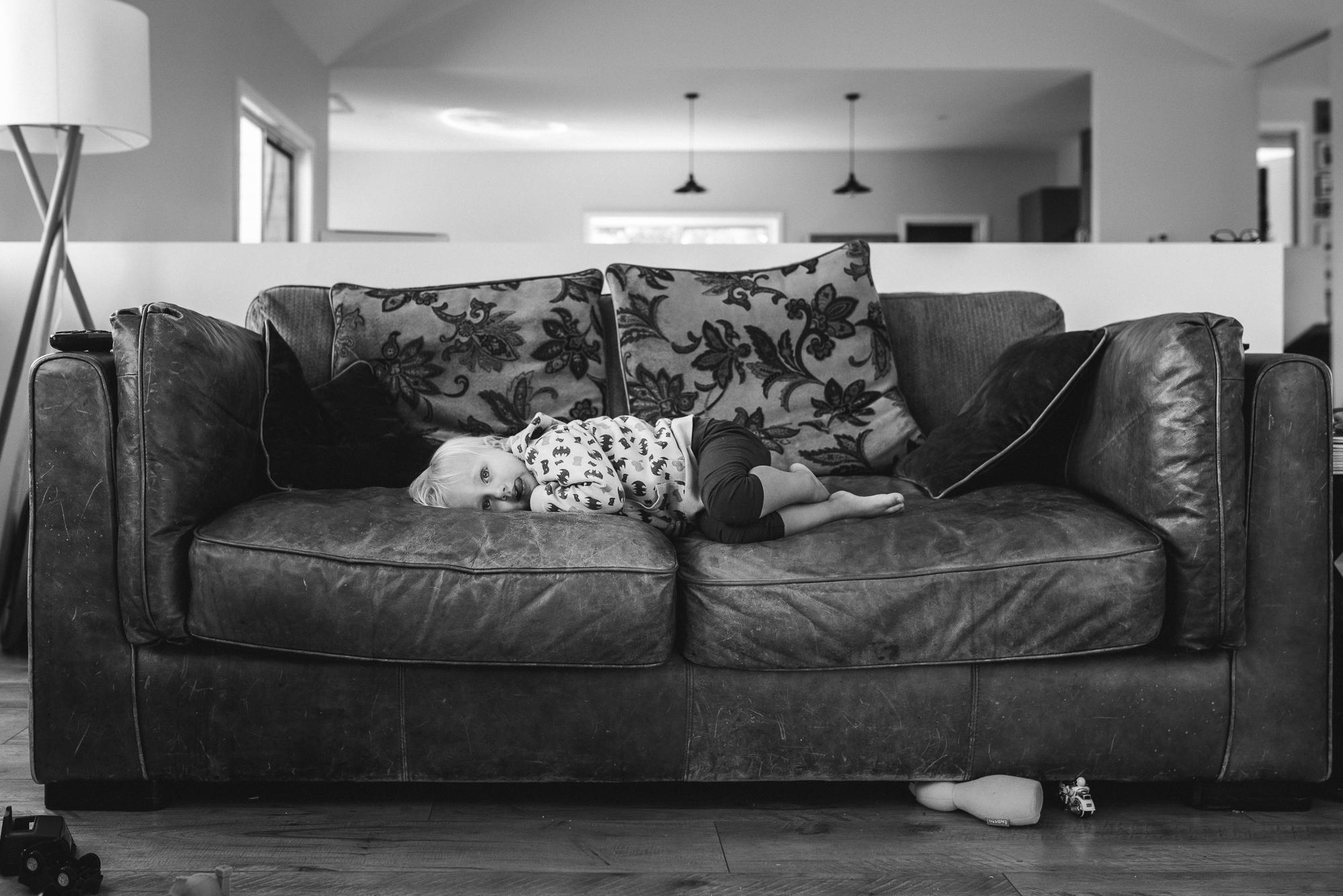 child asleep on couch - Documentary Family Photography