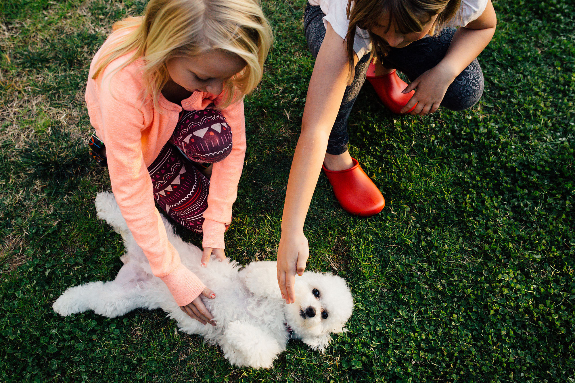 girls with dog - Documentary Family Photography