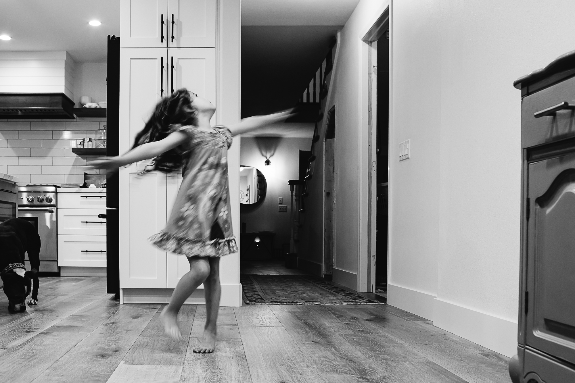 girl spinning in dress - Documentary Family Photography