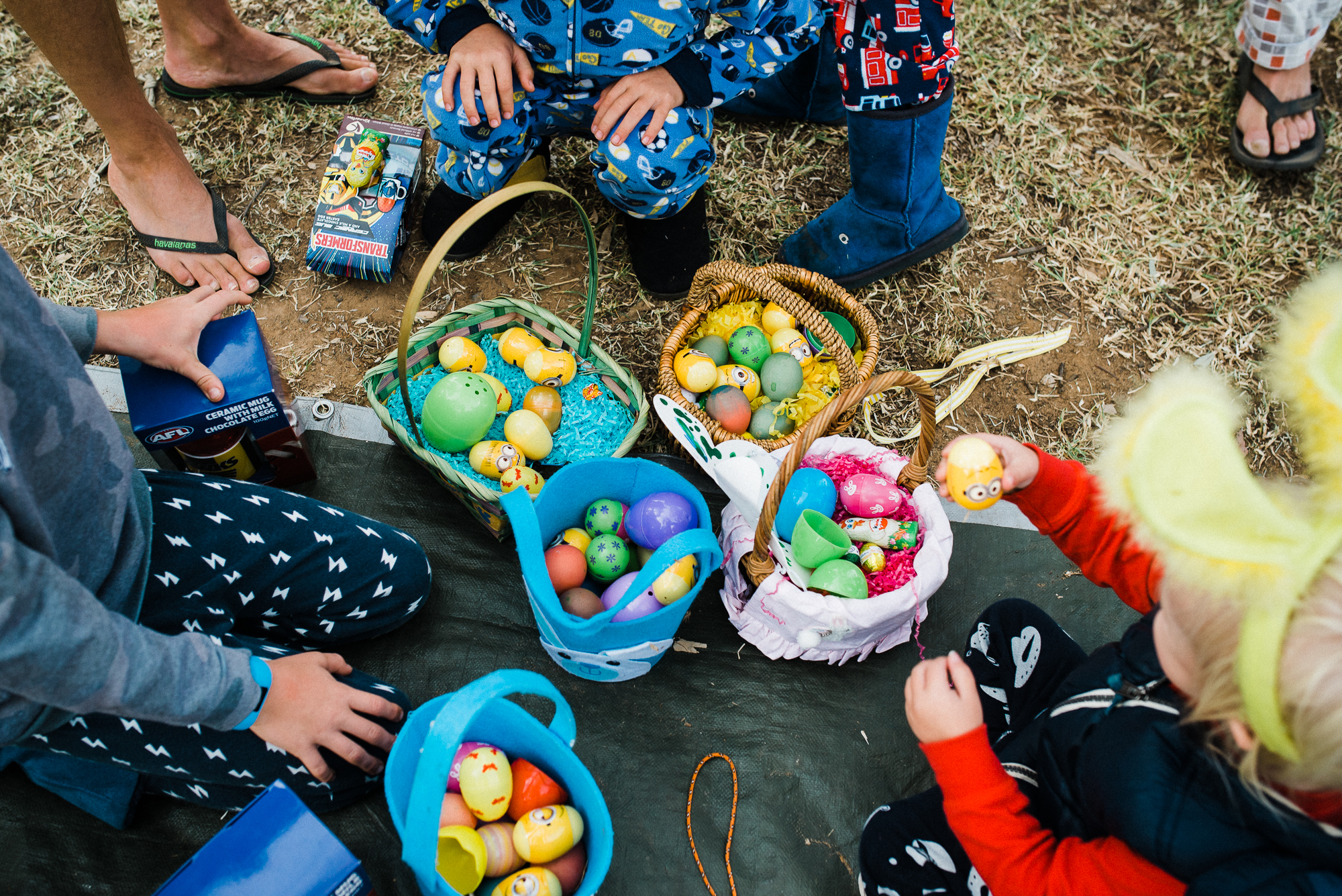 kids with Easter eggs - Documentary Family Photography