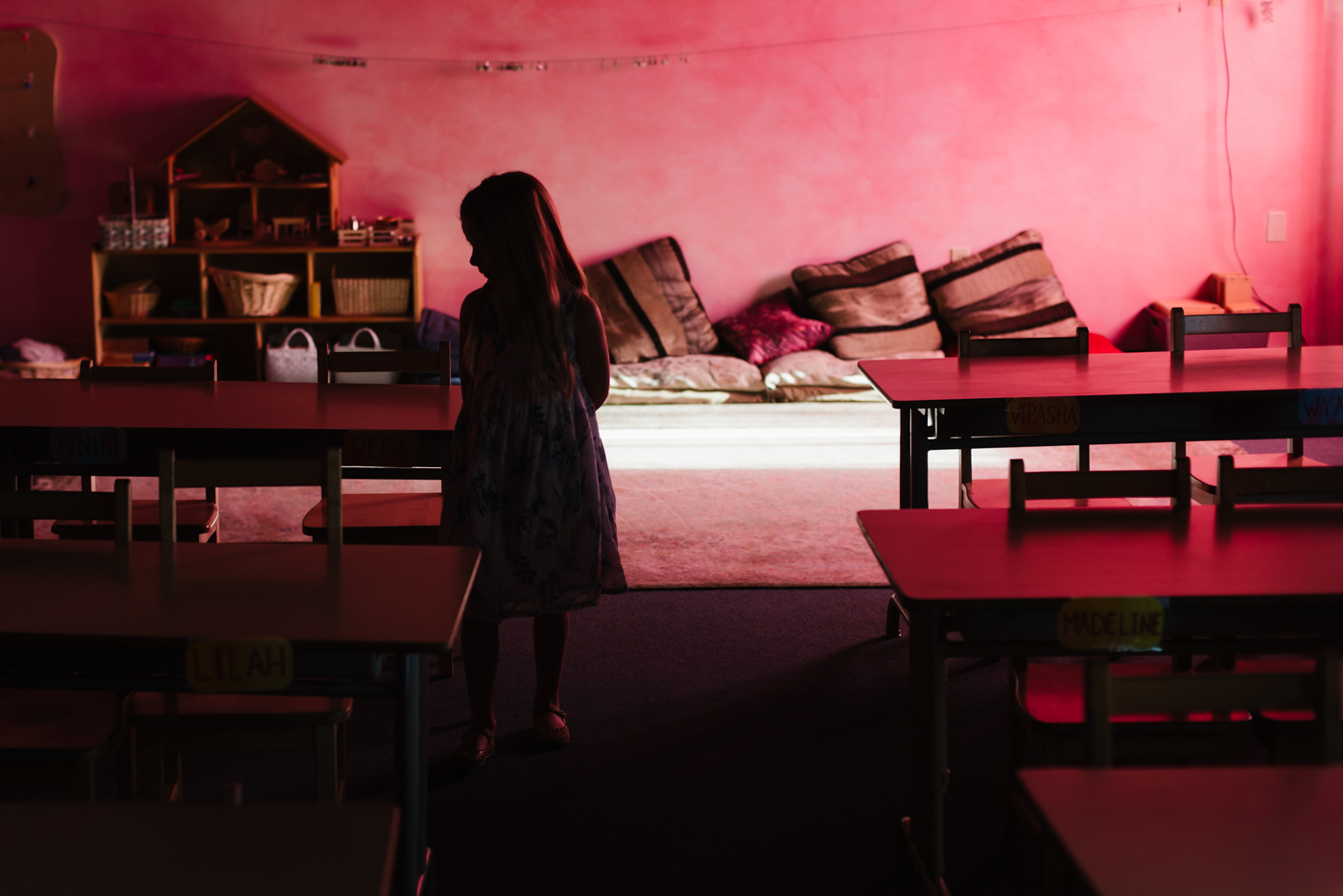 girl in pink room - documentary family photography