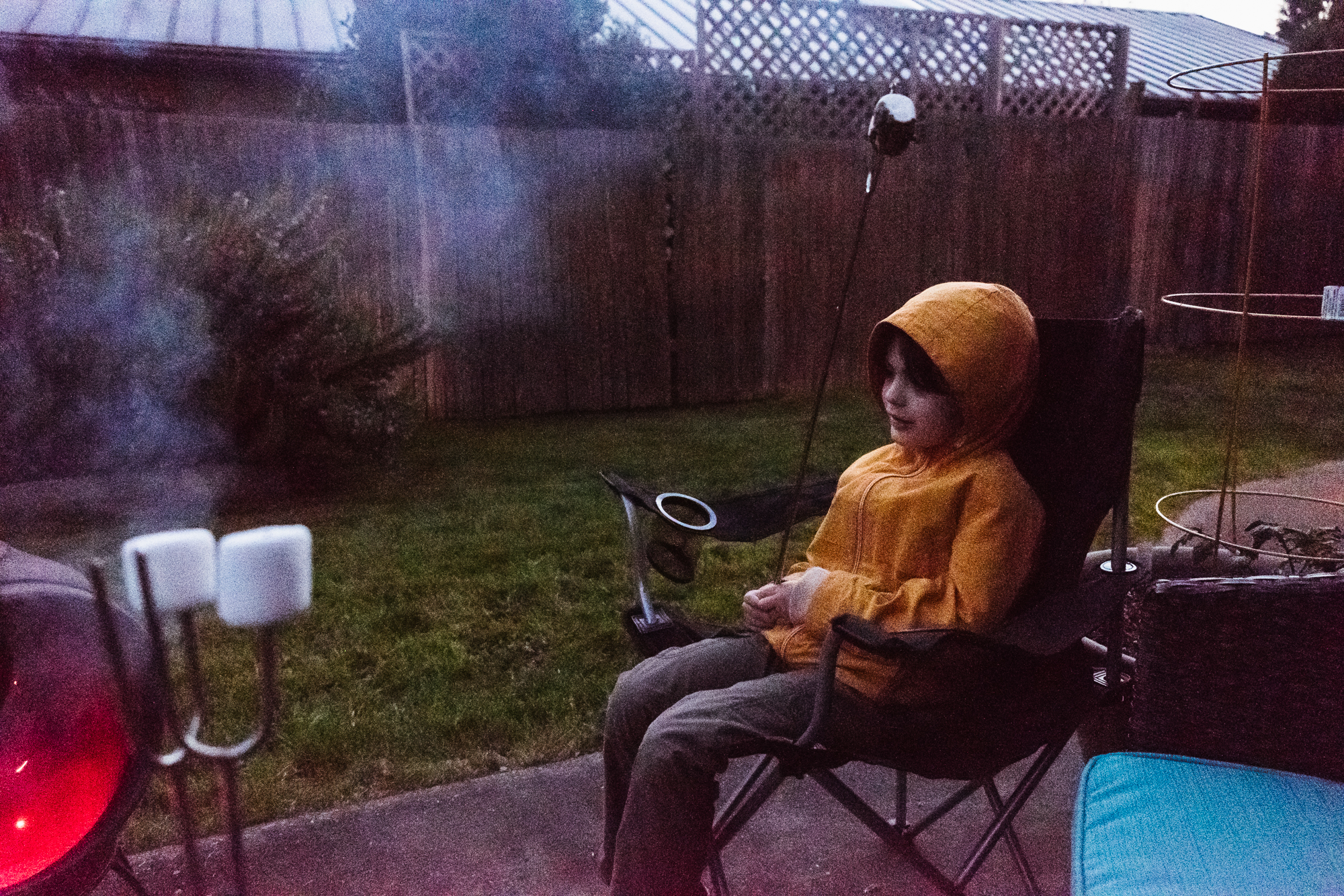 boy making s'mores - documentary family photography