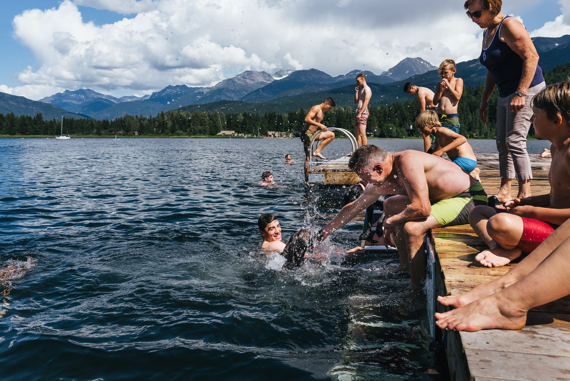 kids at dock - documentary family photography