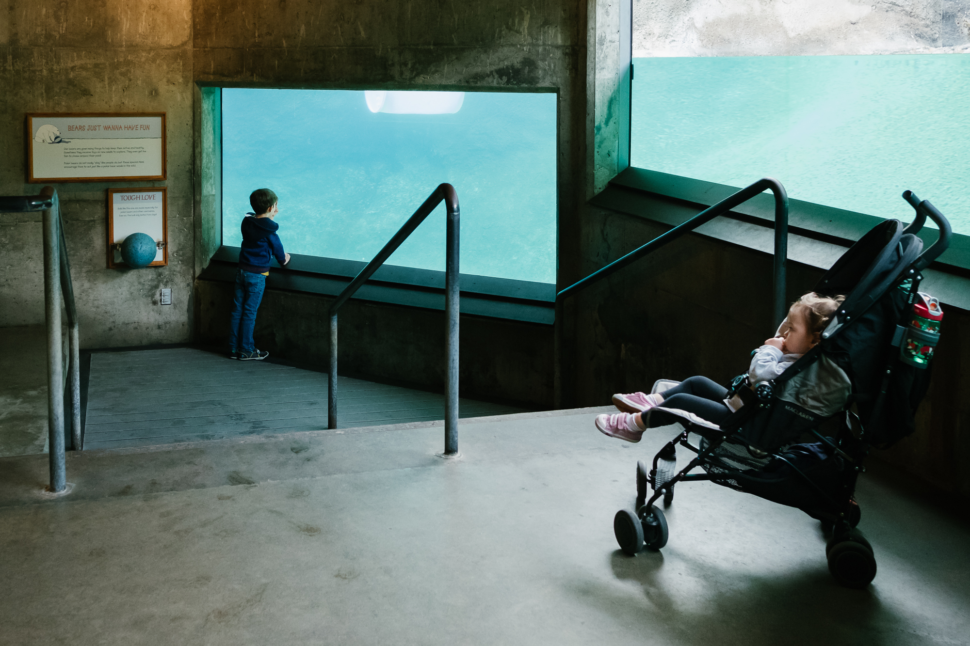 kids at aquarium -documentary family photography