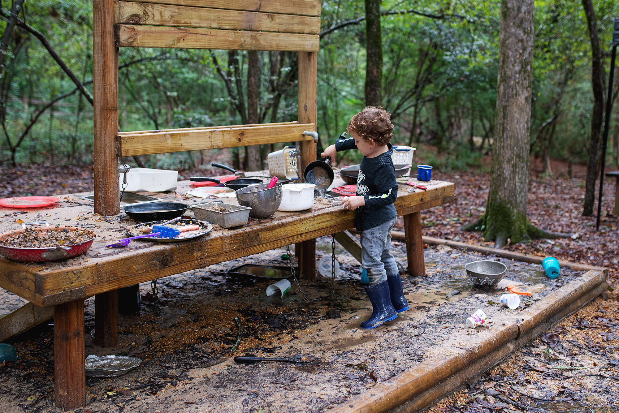 child at outdoor potluck - documentary family photography