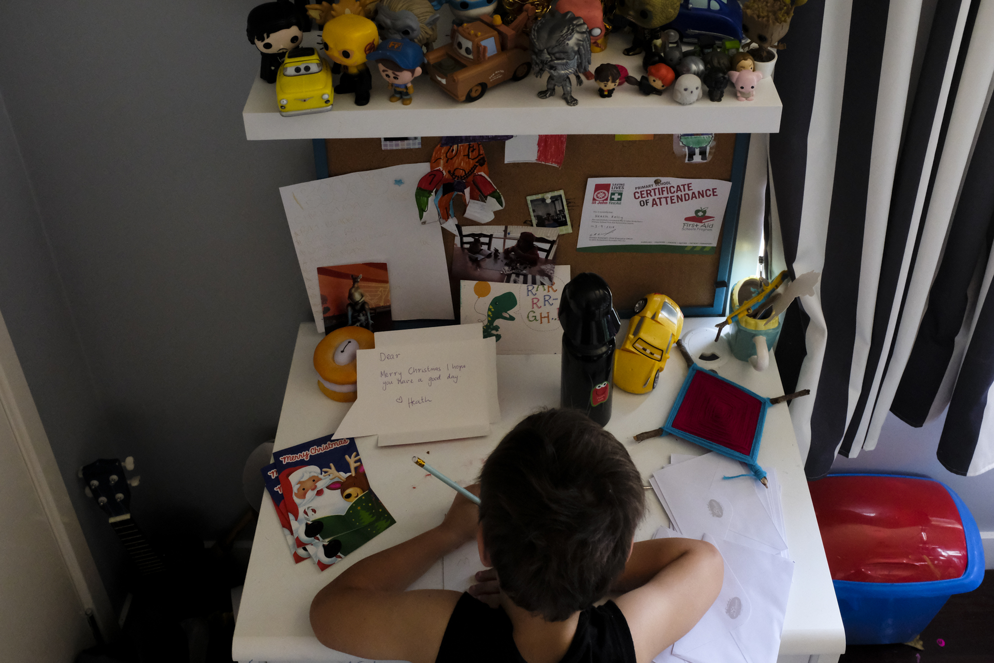 boy doing homework - documentary family photography
