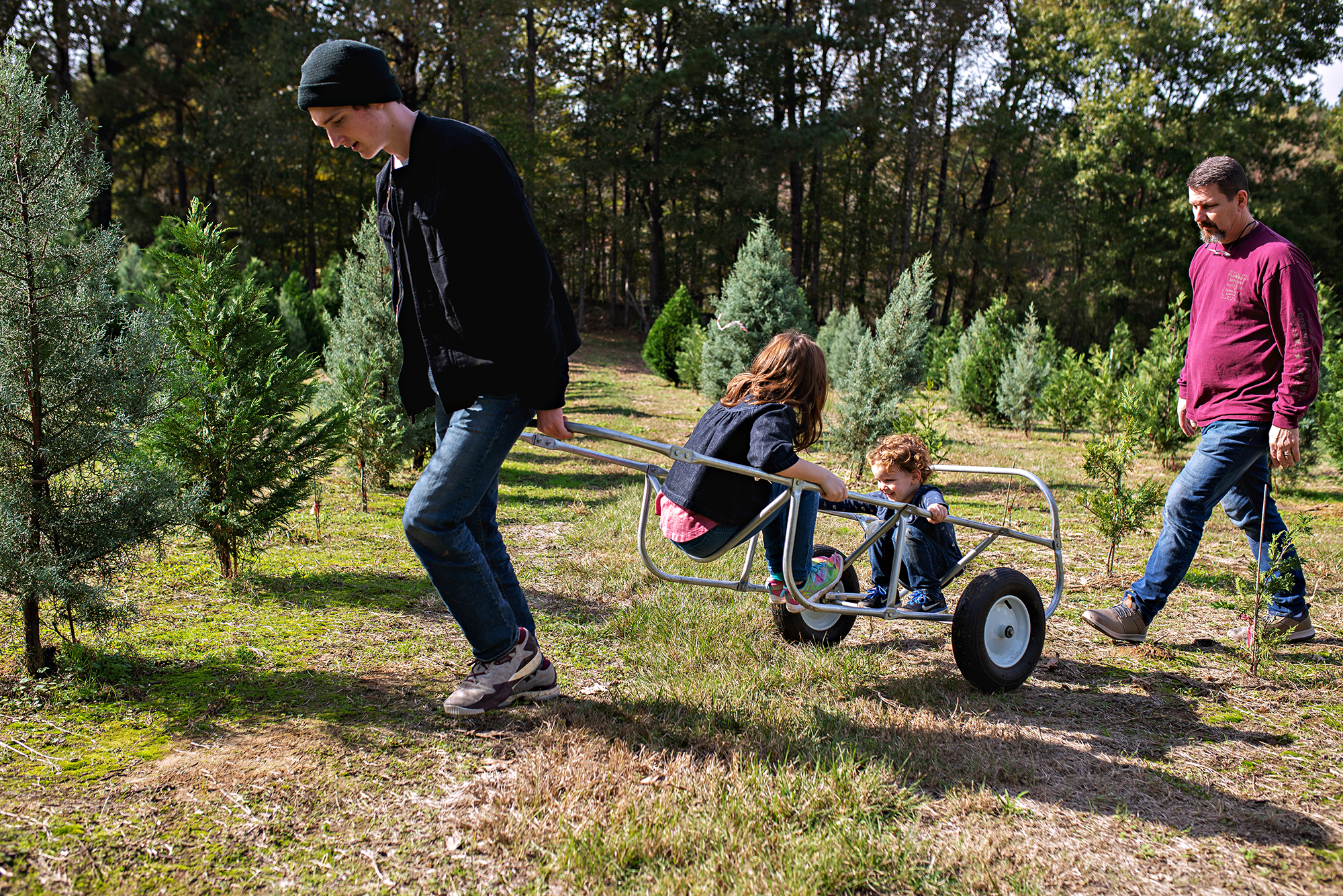 family at Christmas tree farm - documentary family photography