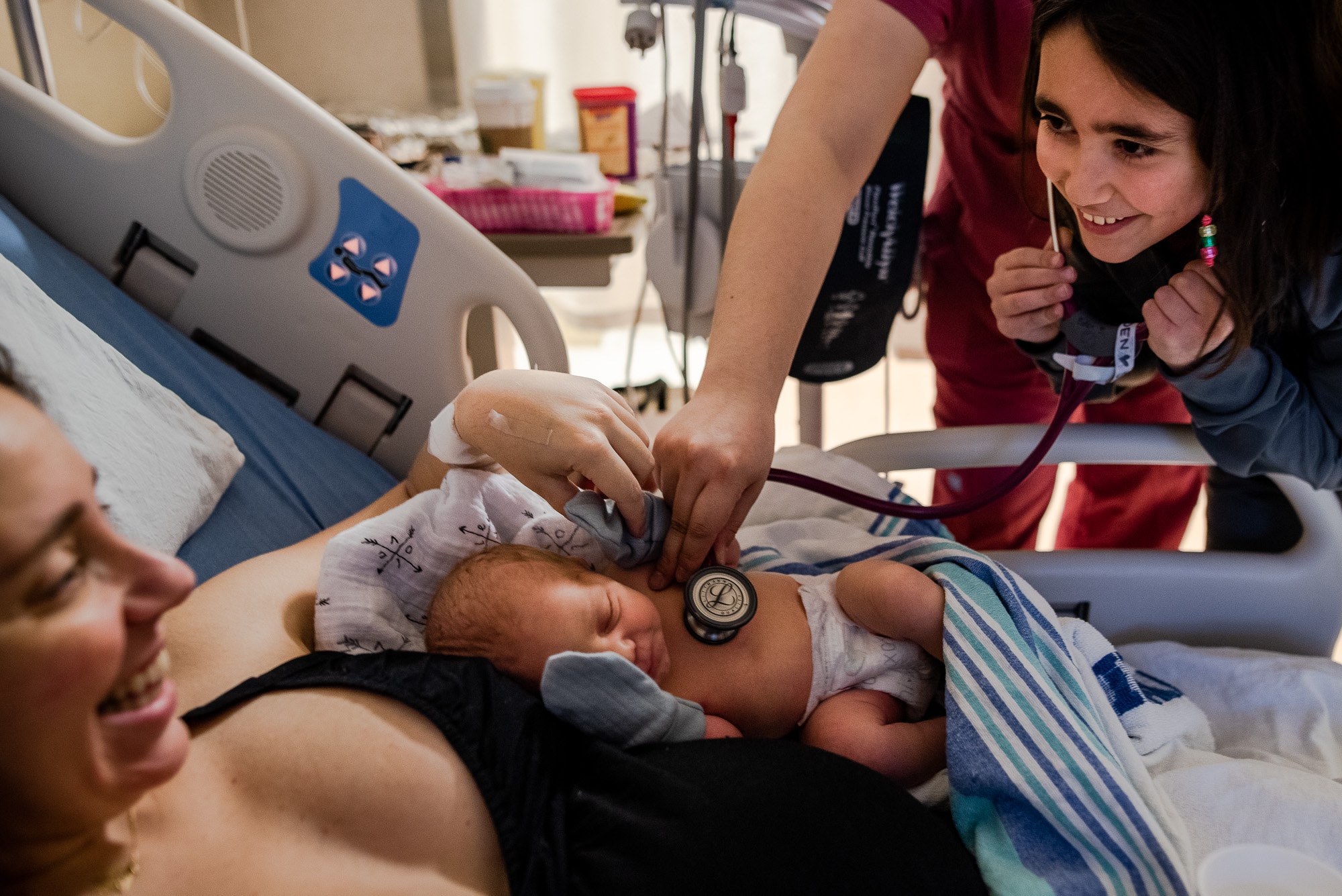 new baby in hospital - documentary family photography