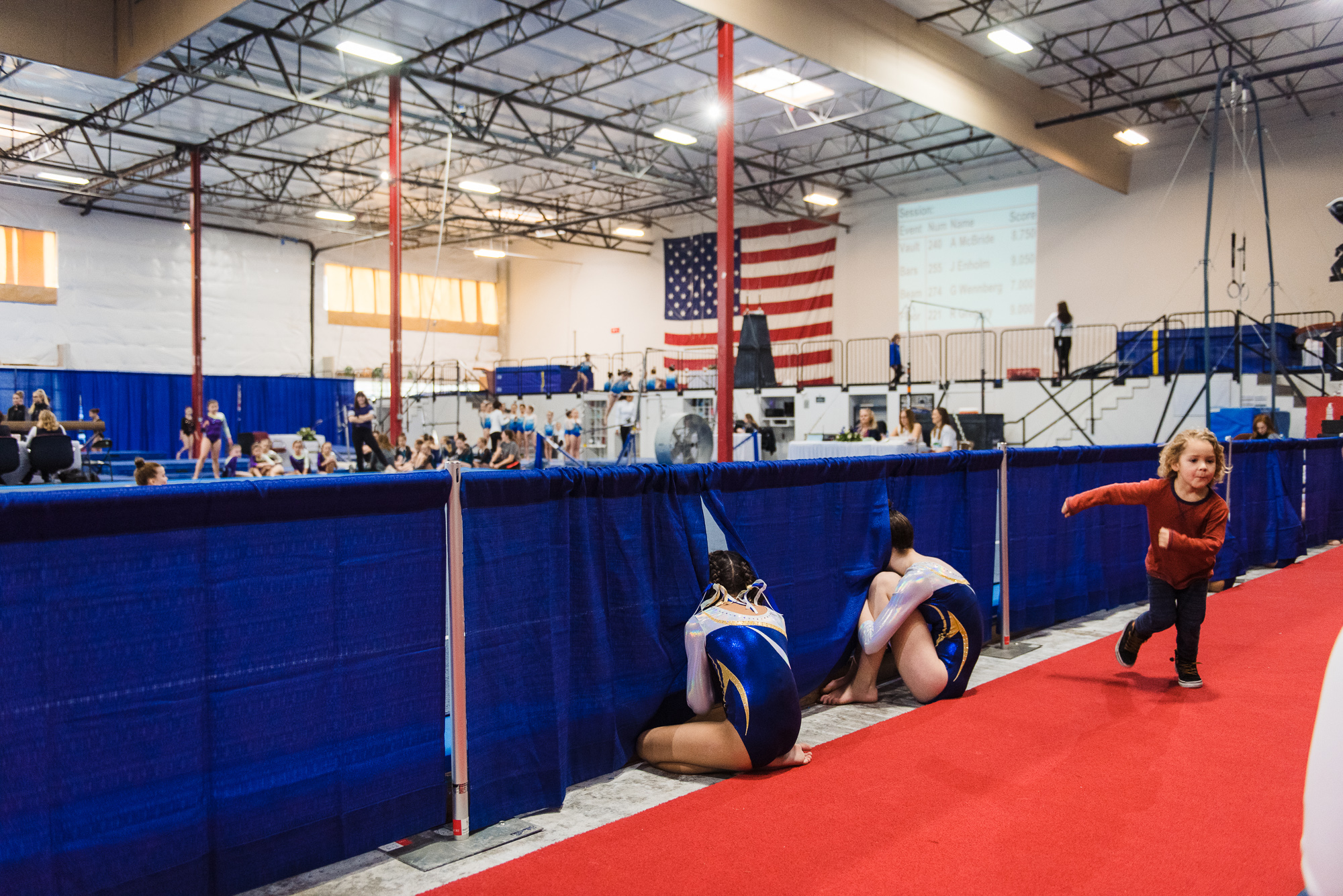 gymnast girls at competition - documentary family photography