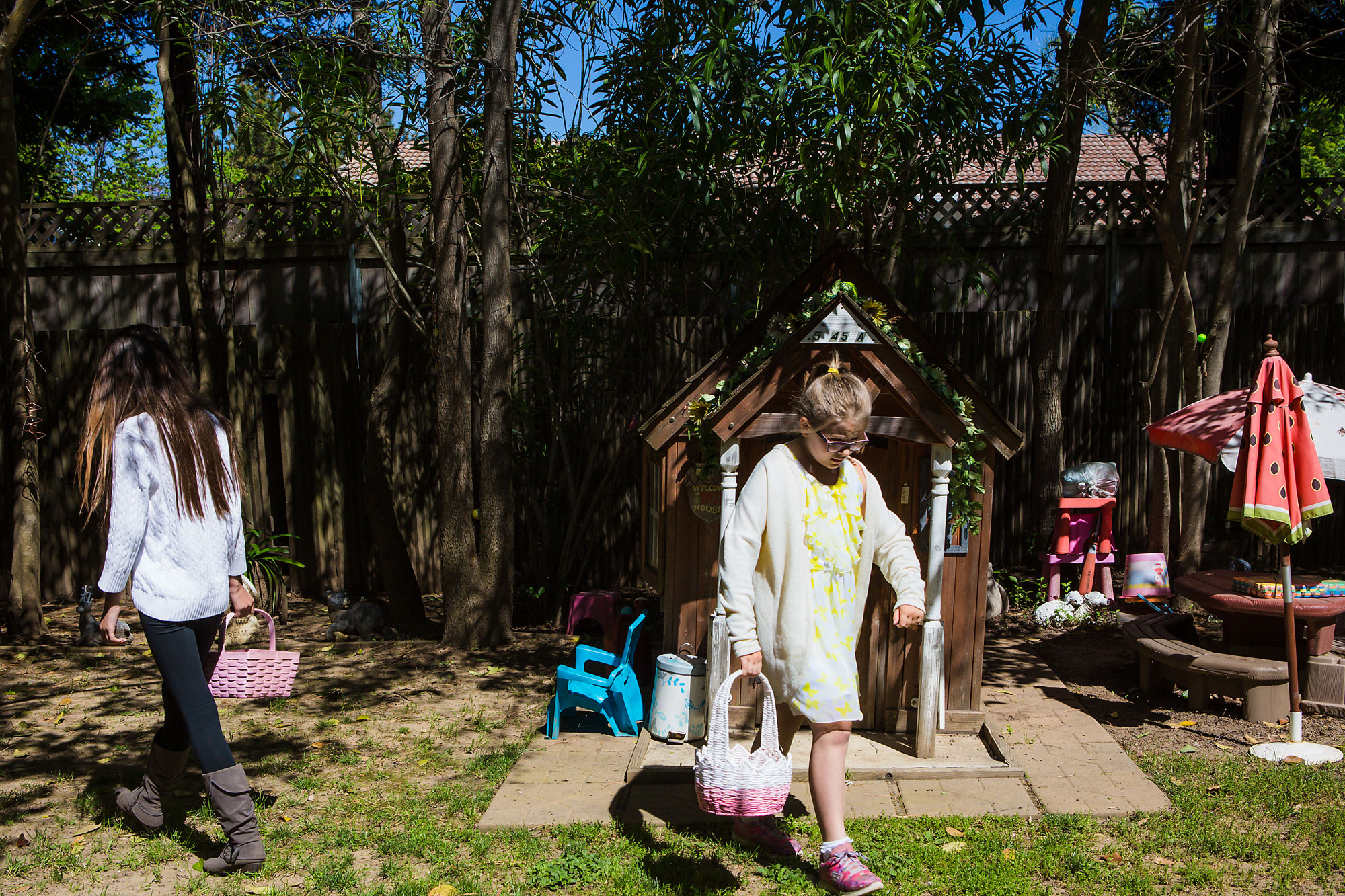 girl with easter basket - documentary family photography