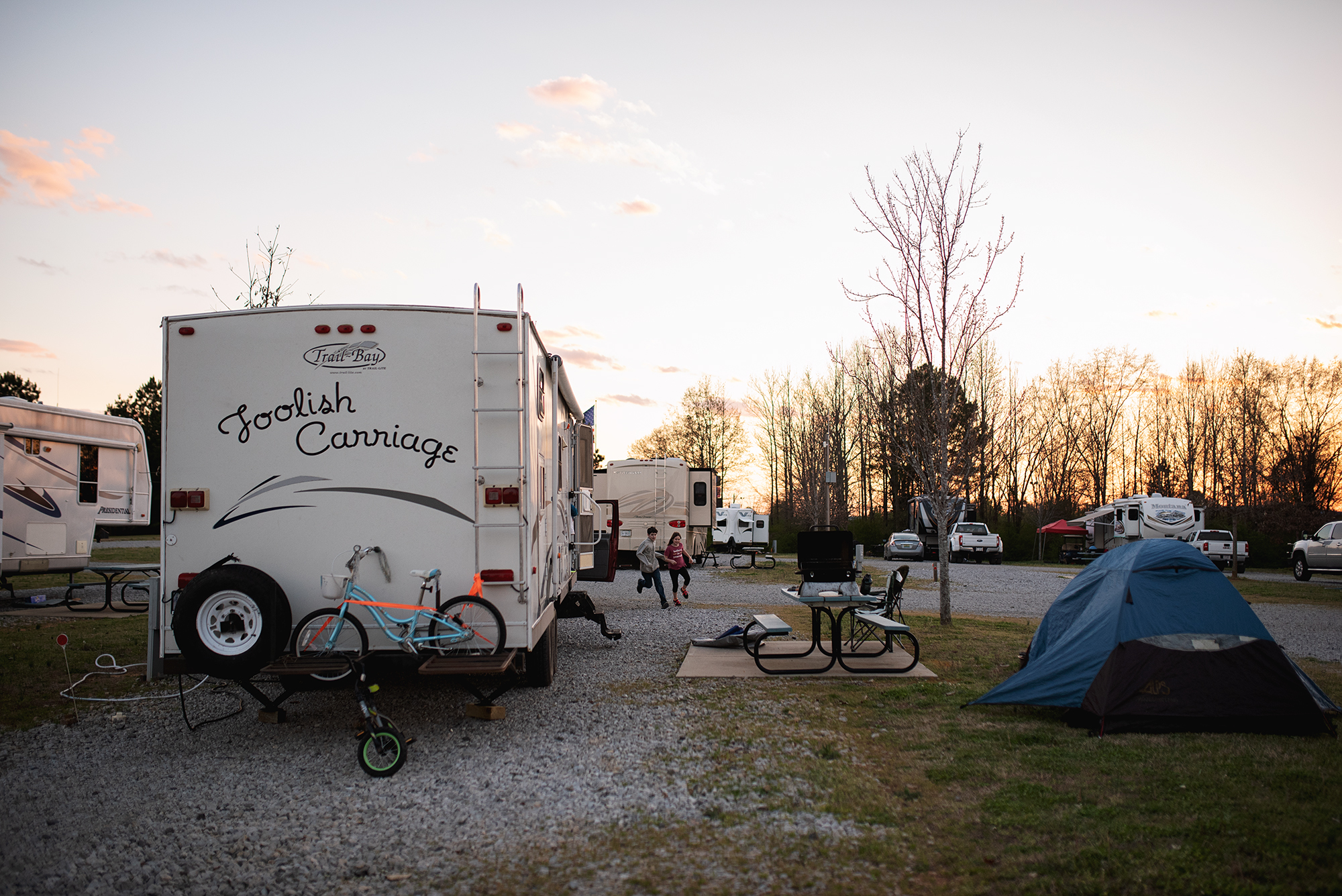 family with camper - documentary family photography