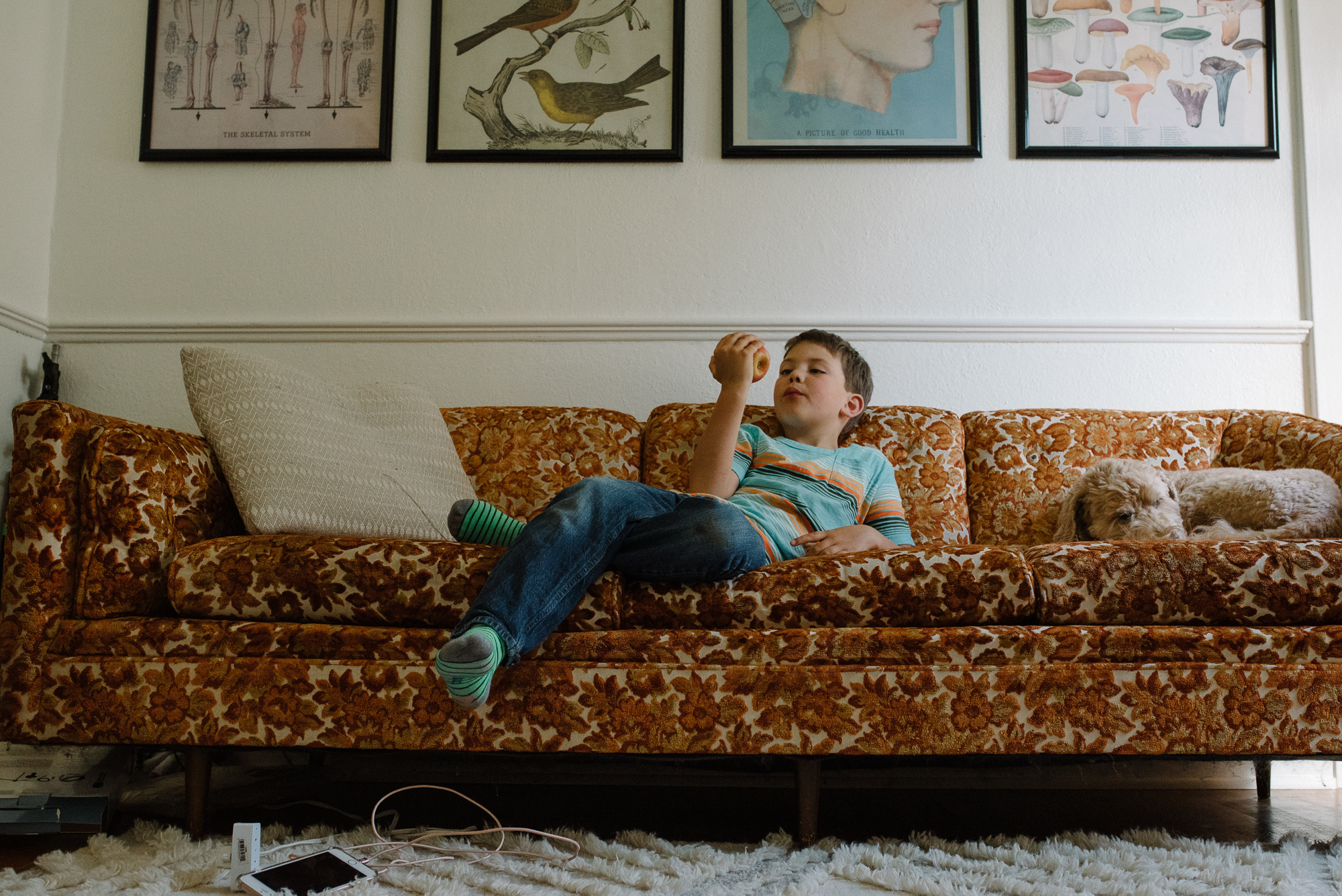 boy on couch - documentary family photography