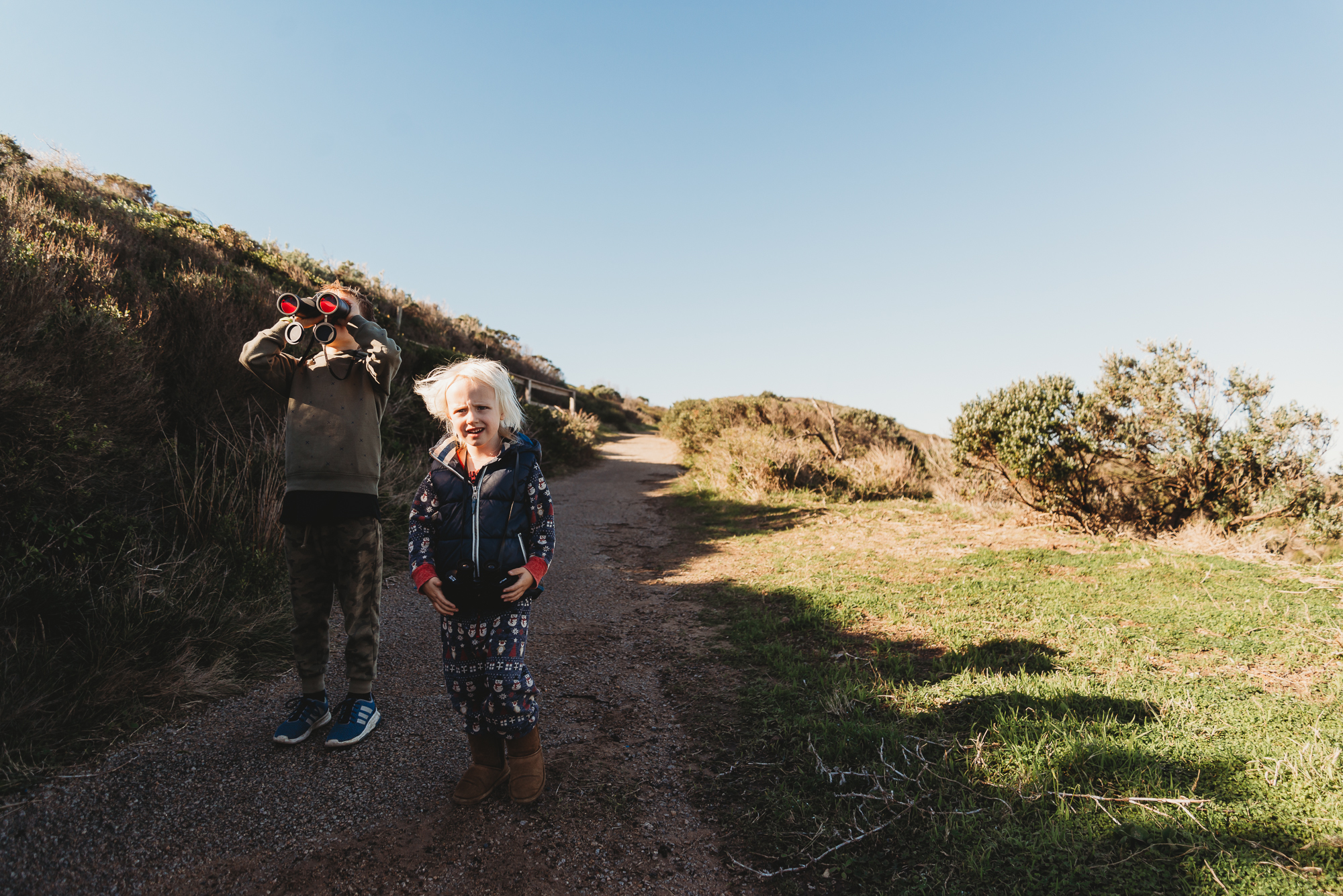kids on hike - documentary family photography