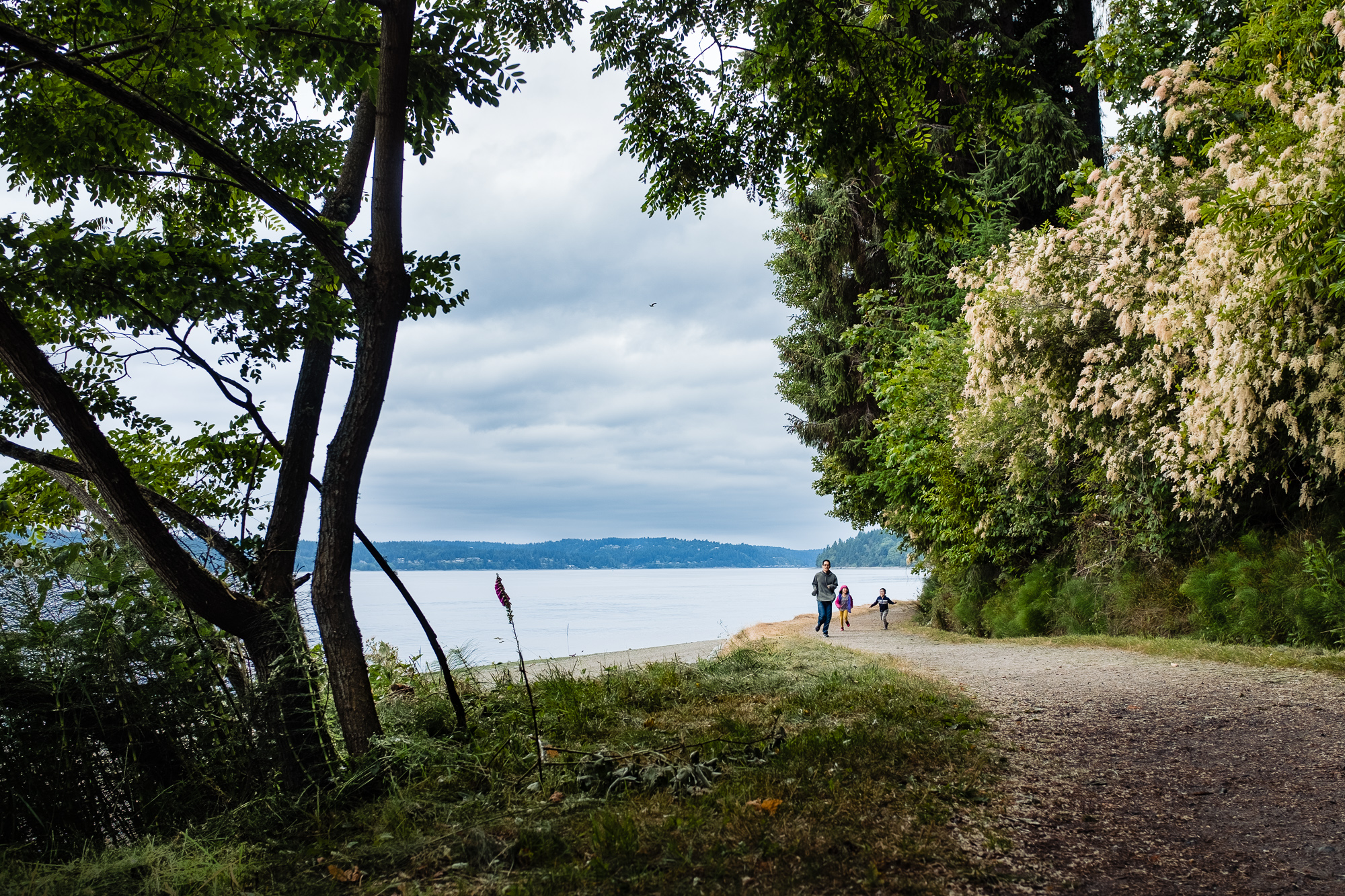 family on waterfront hike - documentary family photography